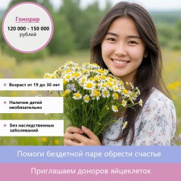 Приглашаем доноров яйцеклеток Приглашаем доноров яйцеклеток